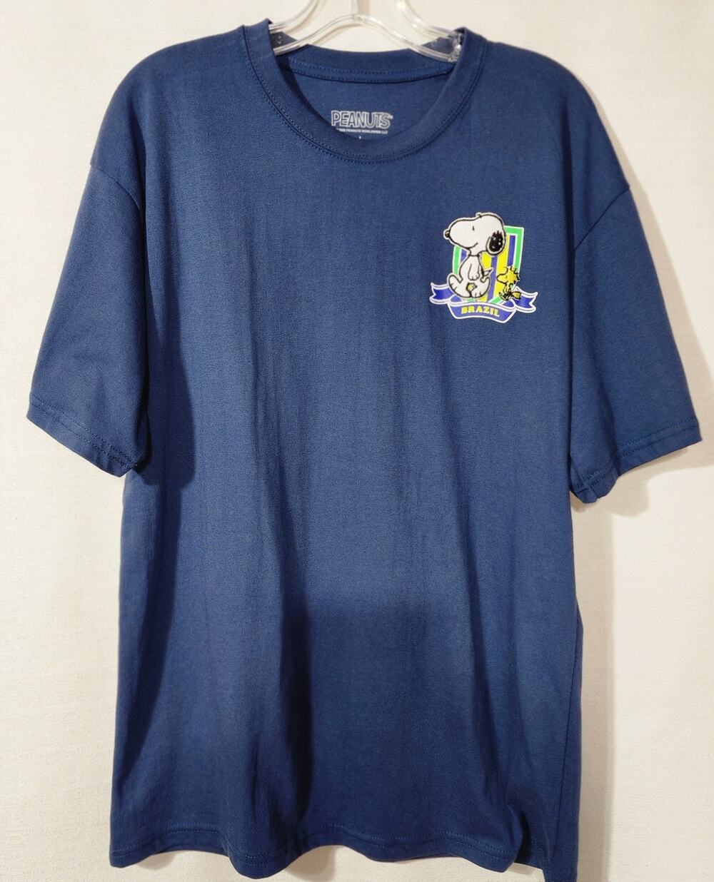 Snoopy and woodstock Brazil men's Blue shirt size Large